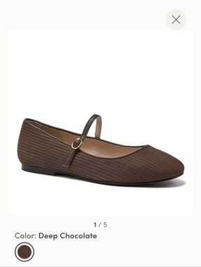 NWB Lands End Corduroy Ballet Flat Size 7.5